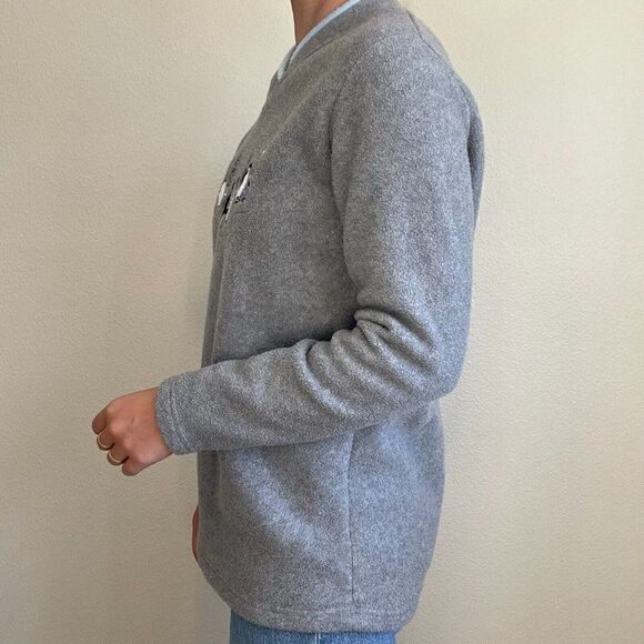 Vintage Womens Y2K Croft & Barrow Christmas Penguin Fleece Sweatshirt Sz S - Picture 4 of 8